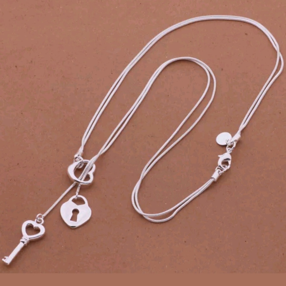 S925♡ Locket Key Pendant Necklace
